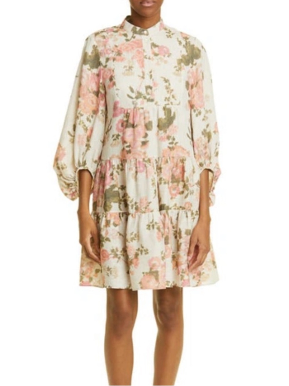 ERDEM Vacation Winona floral-print linen tiered dress
